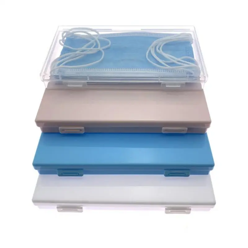 

4 Colors Face Mask Holder Box Disposable Portable Storage Box Travel Organizer Home Face Mask Container Home Organization
