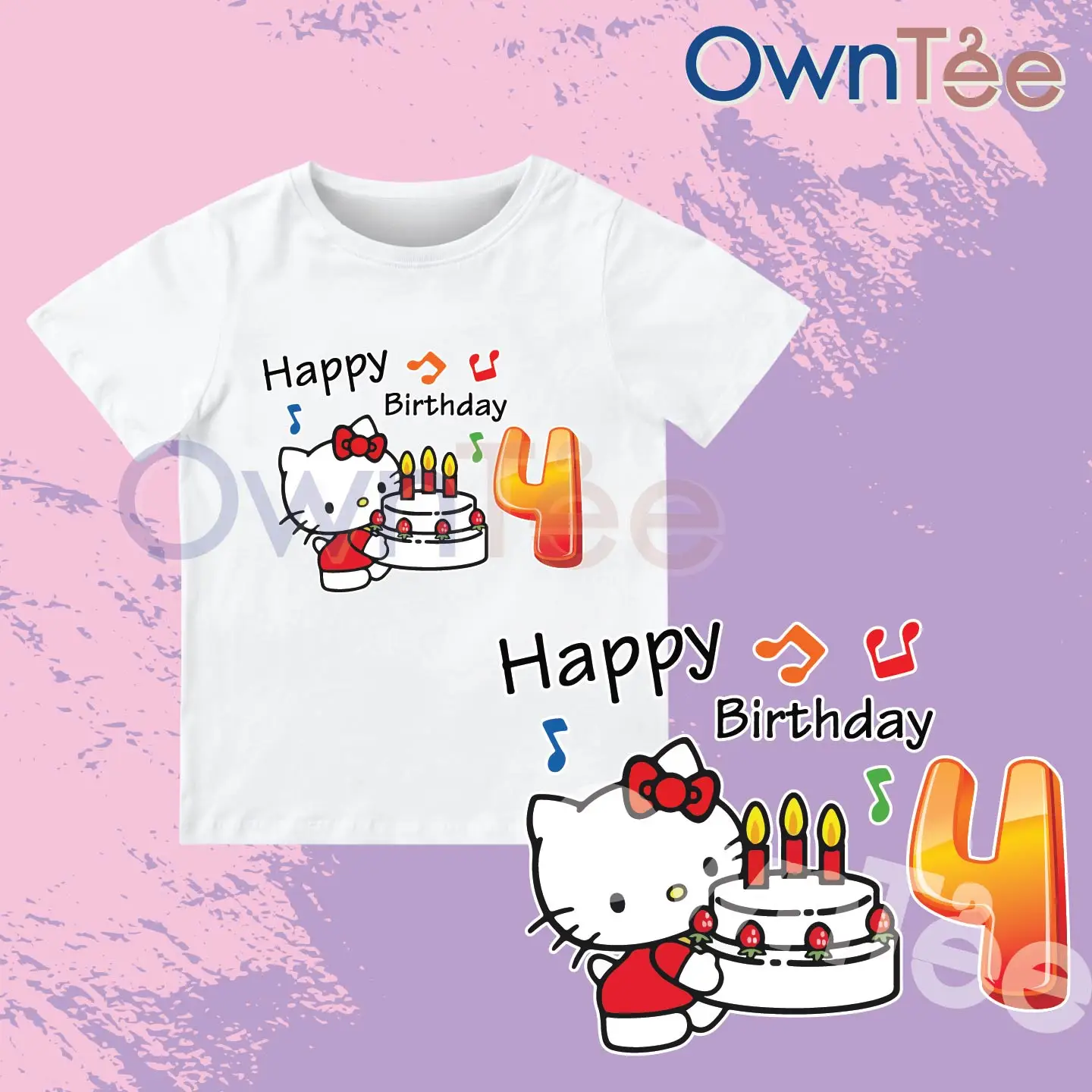 

Hello Kitty Birthday T-Shirt Sanrio Short Sleeve TshirtGirl Fashion Unisex Y2k Top Graphic T Shirts Tshirt Women