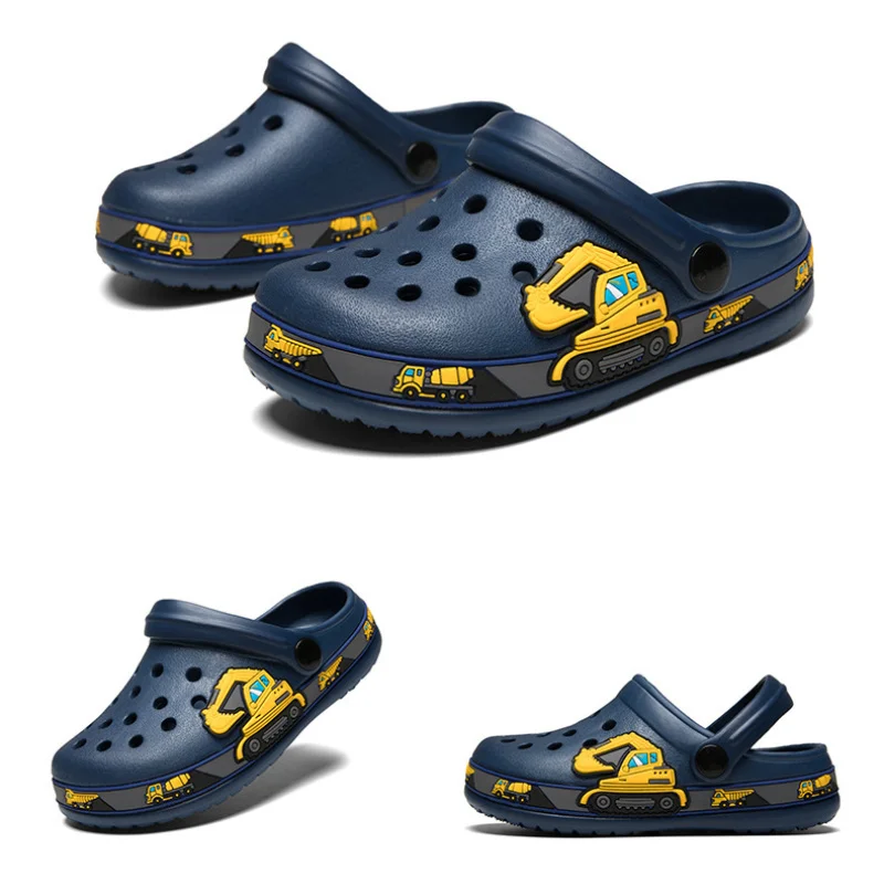 

Children Slippers Summer Cartoon Excavator Dinosaur Mules & Clogs Boys Girls Beach Sandals Kids Baby Garden Shoes Breathable