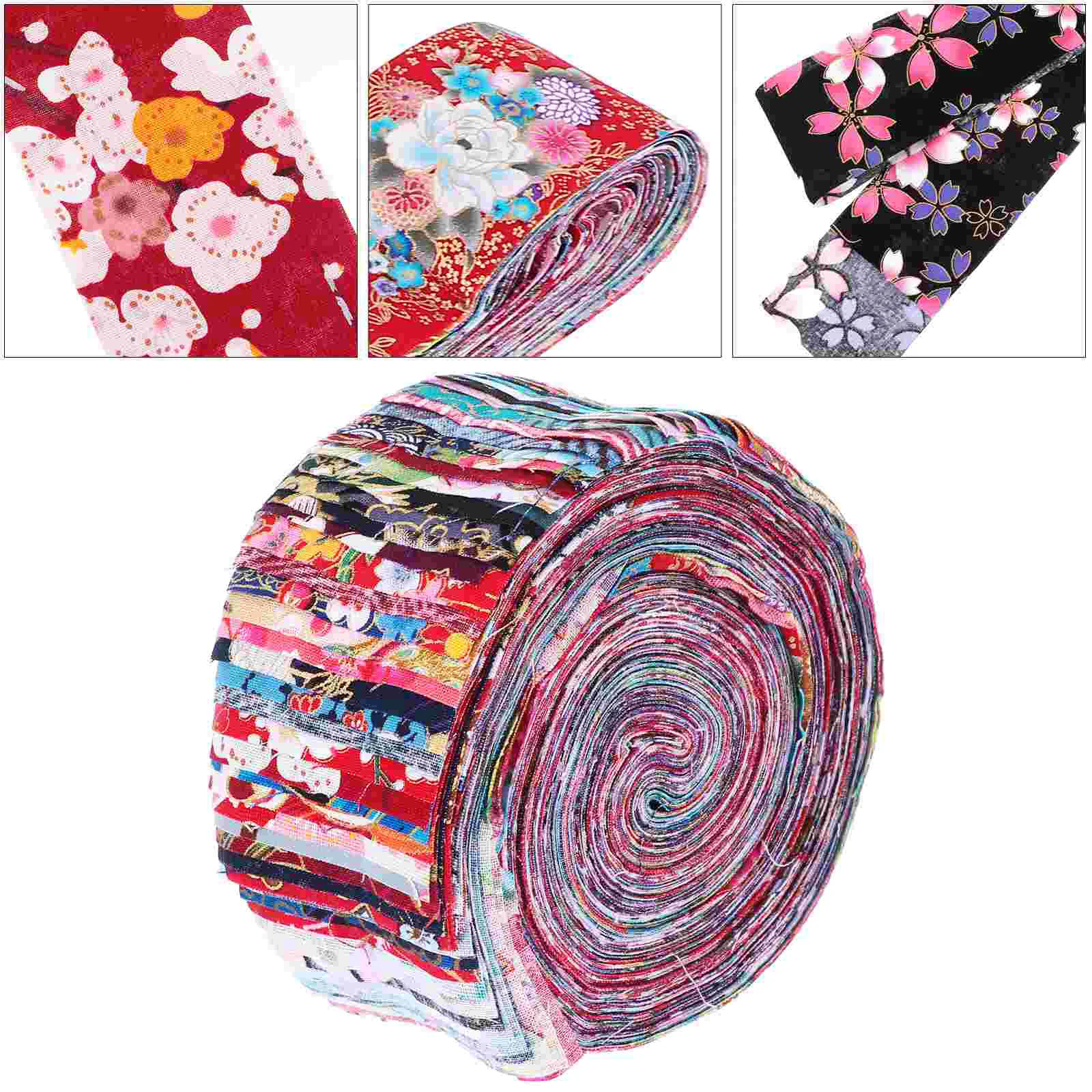 

Fabric Patchwork Sewing Strips Quilting Craft Squares Bundle Diycotton Strip Rolls Japaneseflower Clothfloral Scrapbook Precut