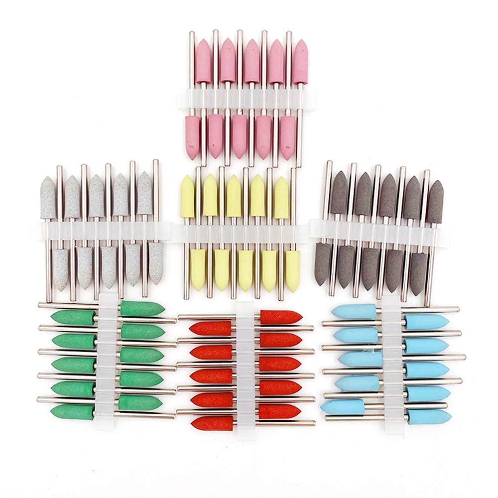 10pcs/set 2.35mm Dental Silicone Rubber Polishers Burs 404 410 610 Teeth Whitening Plishing Drill Dental Polishing Nail Drill Bi