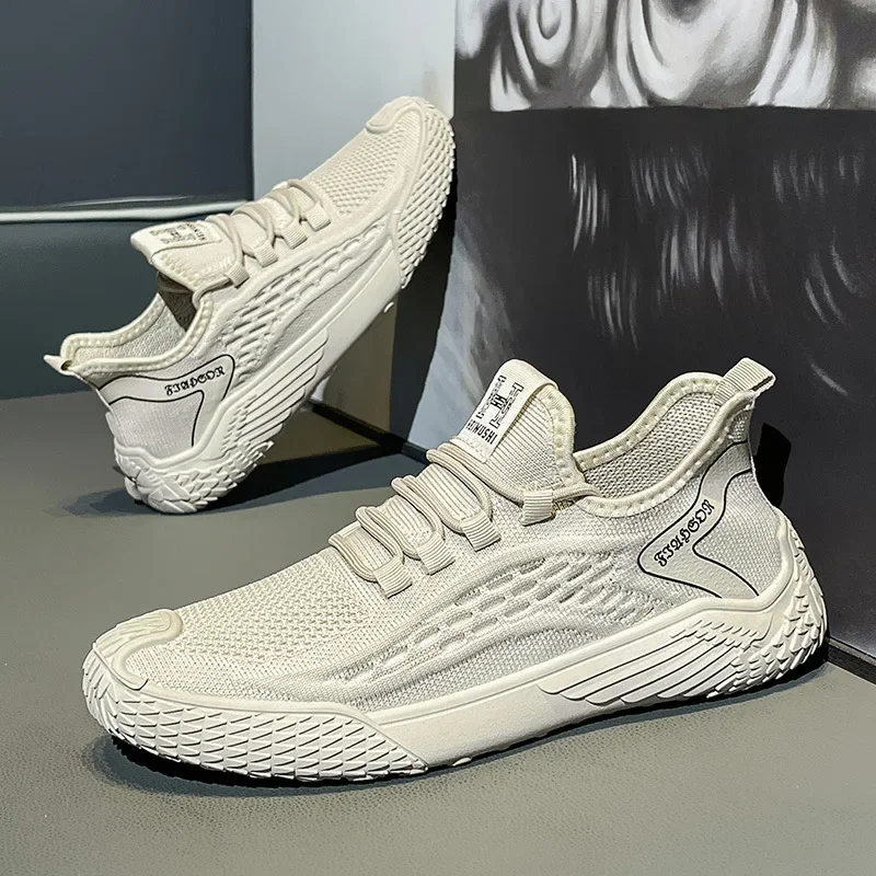 Новинка 2024 мужская обувь летняя дышащая вязаная сетка повседневная спортивная