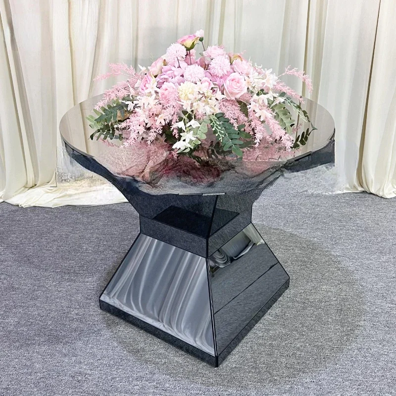 Новая модель из нержавеющей стали круглый стол для торта зеркало стеклянная