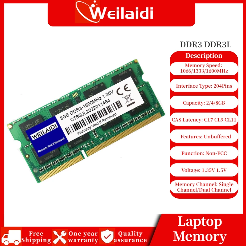 

DDR3 DDR3L Memoria RAM SO DIMM 8GB 4GB 1333MHZ 1066MHz 1600 SODIMM 8 GB 12800S 8500S 10600S 1.35V For Laptop Notebook Memory