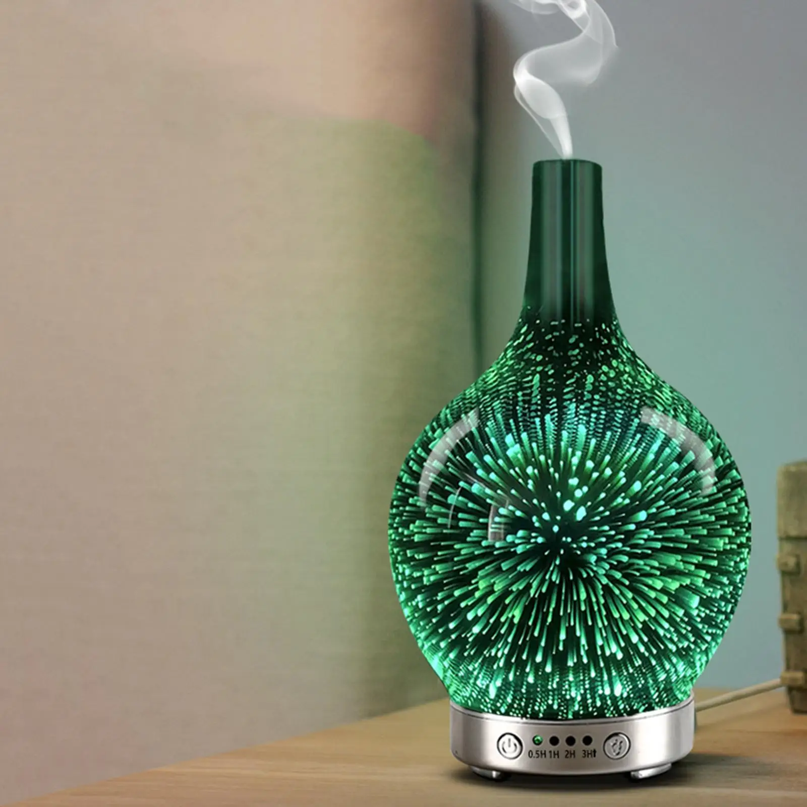 

Glass 100ml Essential Oil Diffuser Quiet Ultrasonic Humidifier with 7 Color Changing LED for Home Office Room Yoga Leisure Gift