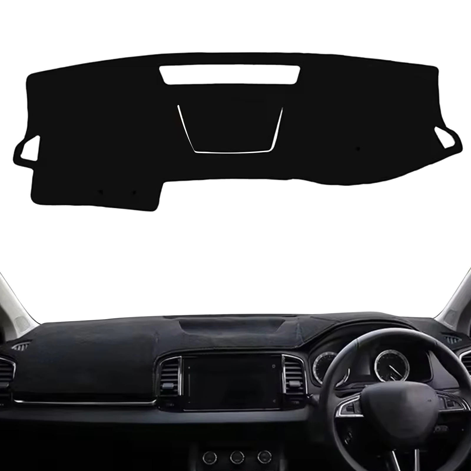 Фото для Skoda Karoq 2018 2019 2020-2025 ​ ​ Накладка на приборную панель автомобиля, солнцезащитный козырек, нескользящий защитный коврик, декоративная накладка для интерьера, аксессуары №2