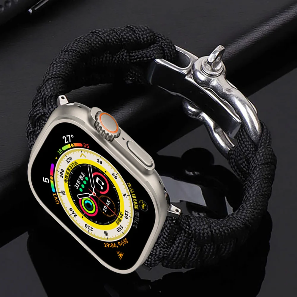 Sport Strap for Apple Watch Ultra 49mm 8 7 41/45mm Survival Outdoor Bracelet iWatch Band Series 4 6 5 4 3 2 SE 38/42mm 40/44mm