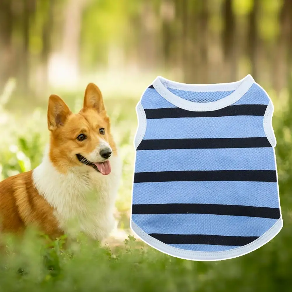 

Lovely Pet Vest No Pilling Soft Sleeveless Stripe Dog Vest Dog Vest Pet Shirt