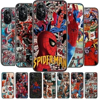 spiderman comic cartoon clear phone case for huawei honor 20 10 9 8a 7 5t x pro lite 5g black etui coque hoesjes comic fash de