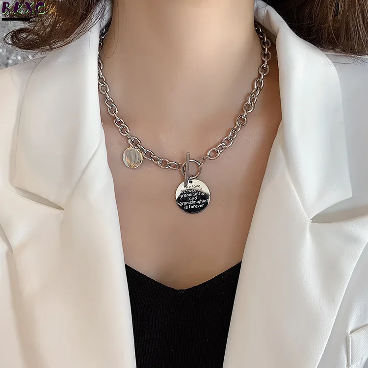 

Rbxc Necklace Luxury Niche 2020 New Women's Fashion Hip Hop Clavicle Chain Accessories Ins Pendant Long Sweater Chain