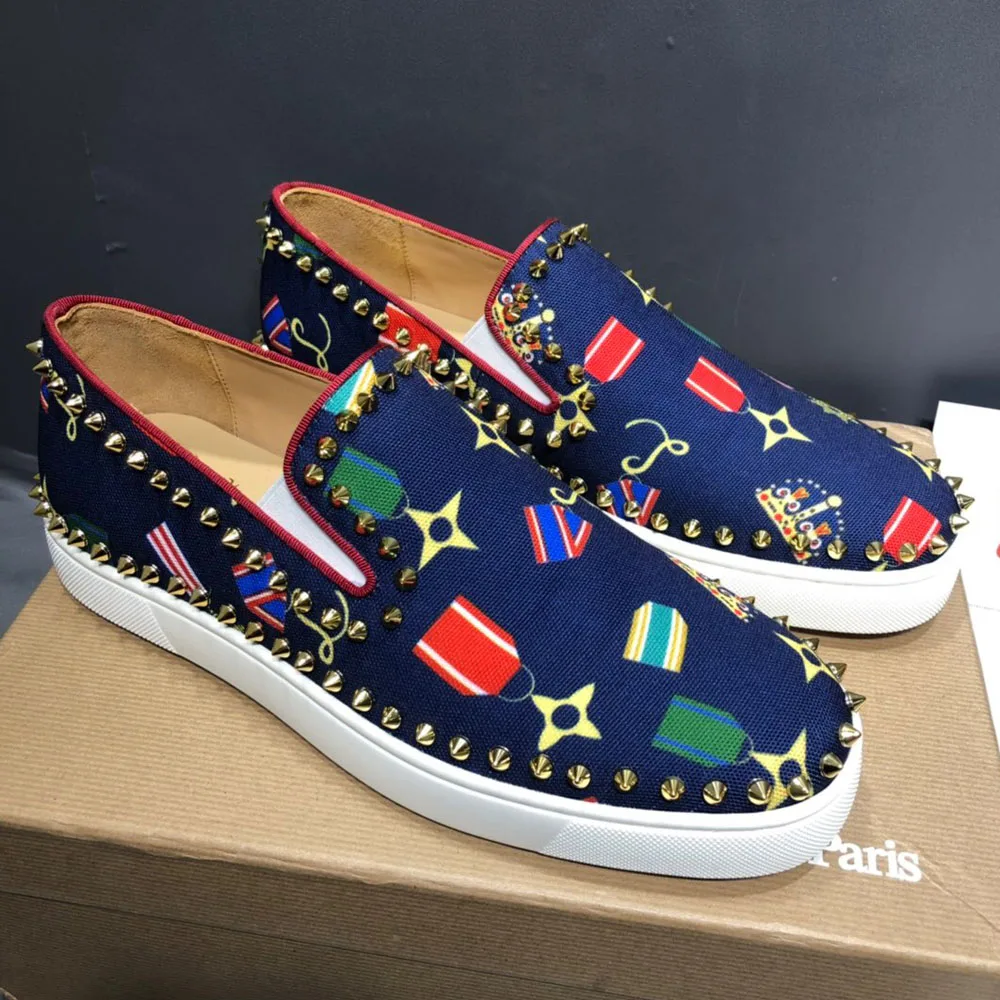 Туфли мужские/женские из натуральной кожи Роскошные с низким верхом и красной