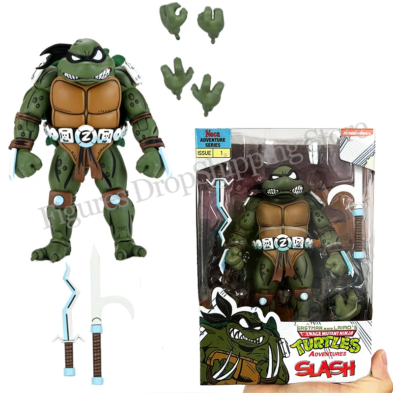 

Original NECA Slash Turtles Action Figure Assembling Model Toys 23cm Bookshelf Ornament Gift Anime Figure