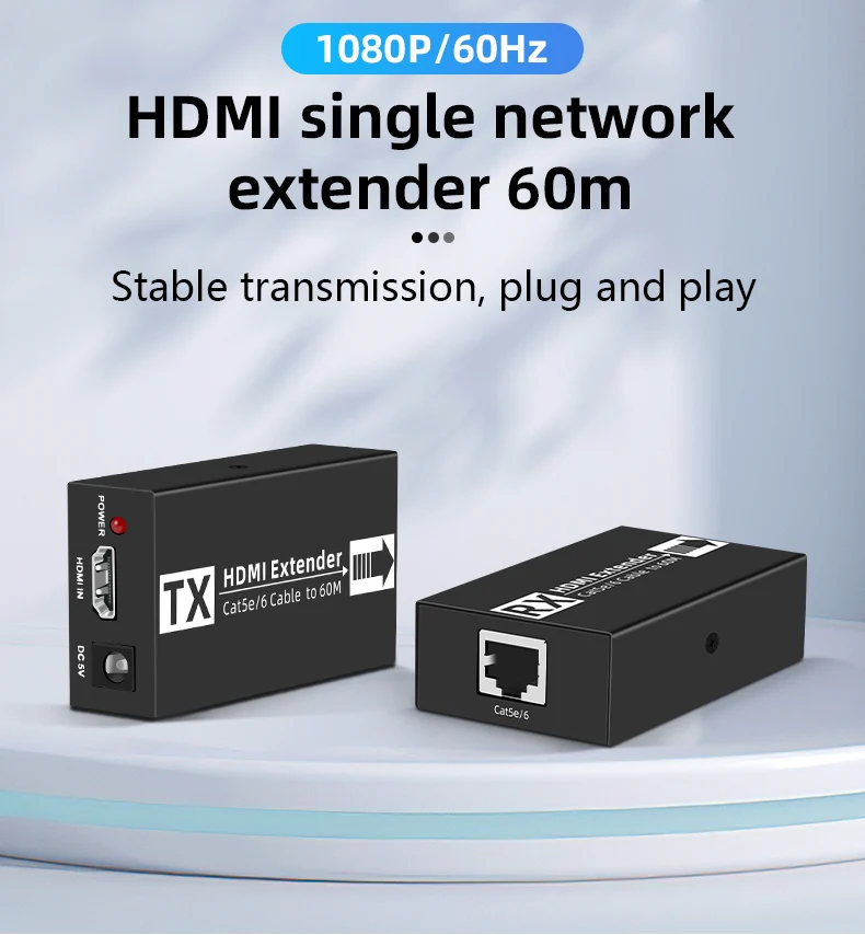 Фото FJGEAR 60M HDMI-удлинитель POC 1080P 3D, EDID без потерь, передатчик-приемник HDMI через RJ45 по Cat5e/Cat6 №4