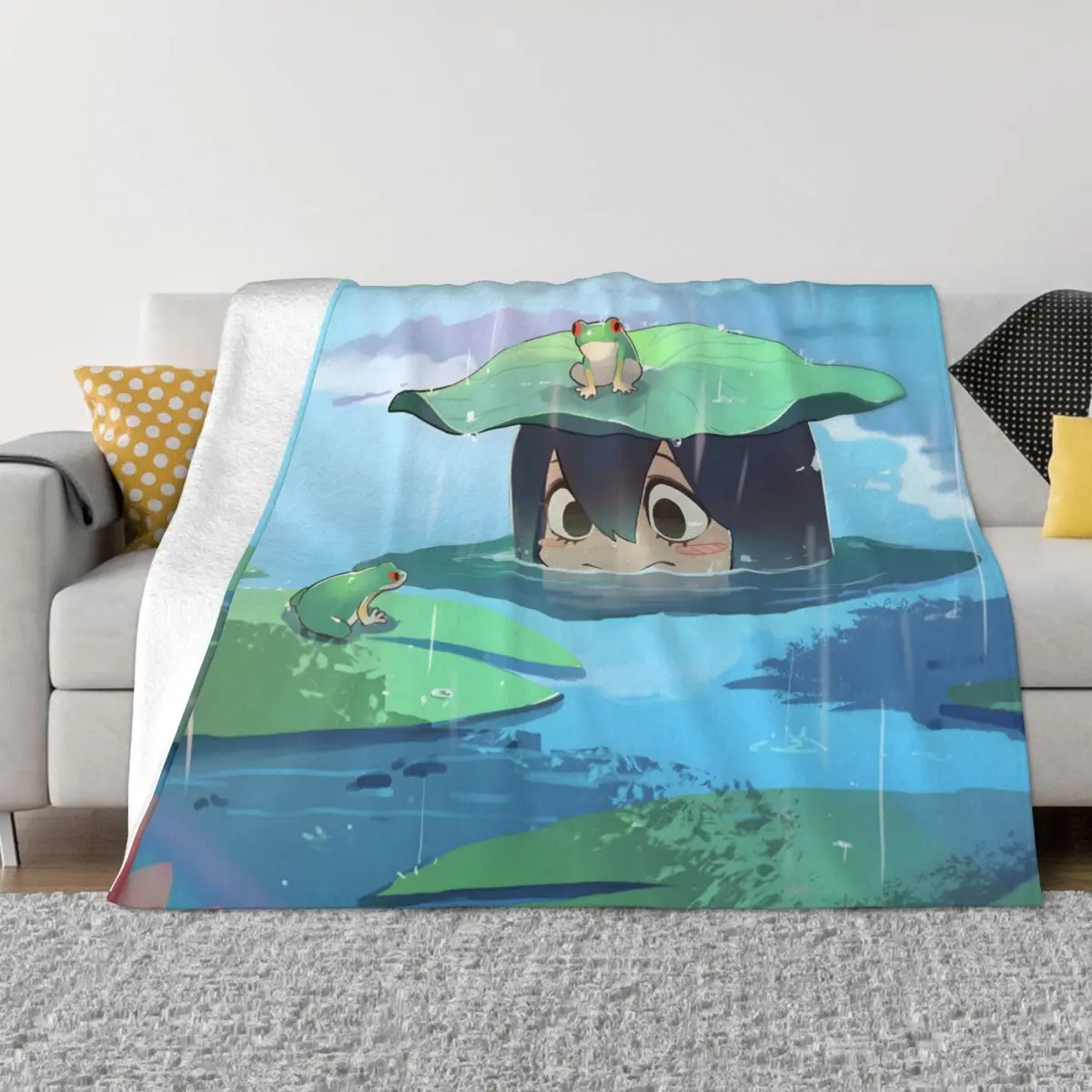 

My Hero Academia Frog Portable Warm Throw Blankets for Bedding Travel