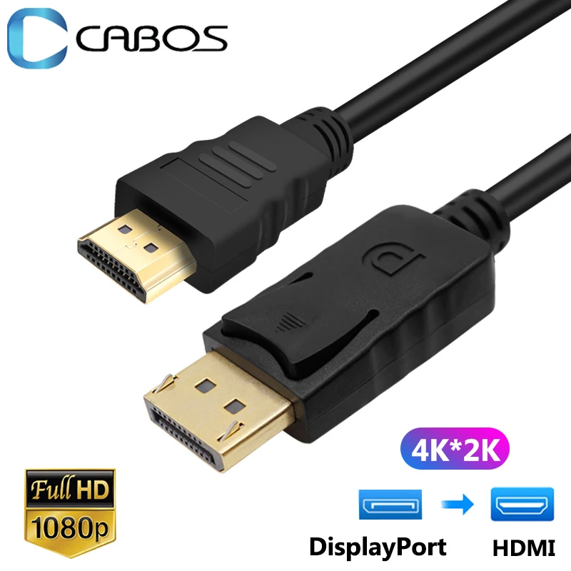 

4K кабель с портом дисплея на HDMI-совместимый кабель 1 м 1,8 м 3 м HD 1080P @ 60 Гц порт дисплея DP в HDMI-совместимый кабель для проекторов ноутбуков
