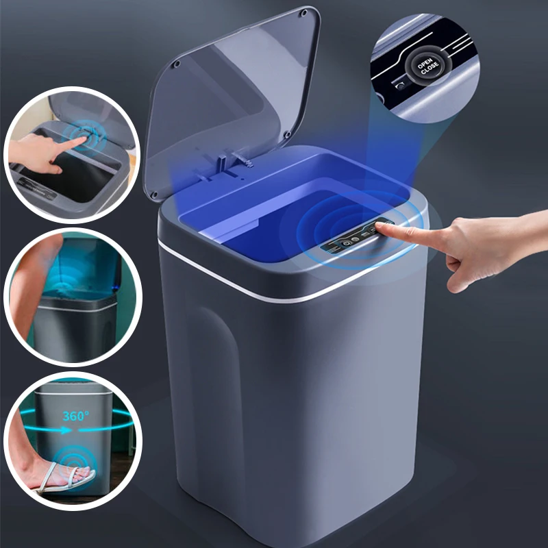 

12/14/16L Smart Induction Trash Can Automatic Intelligent Sensor Dustbin Electric Touch Trash Bin for Kitchen Bathroom Bedroom