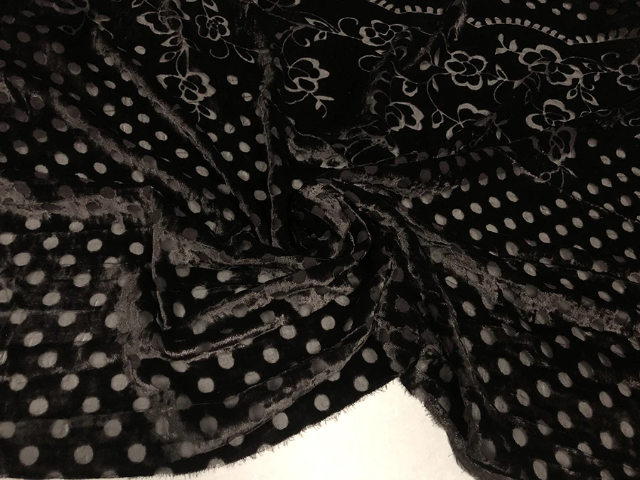 Высококачественная бархатная ткань из натурального шелка коричневая вырезанная