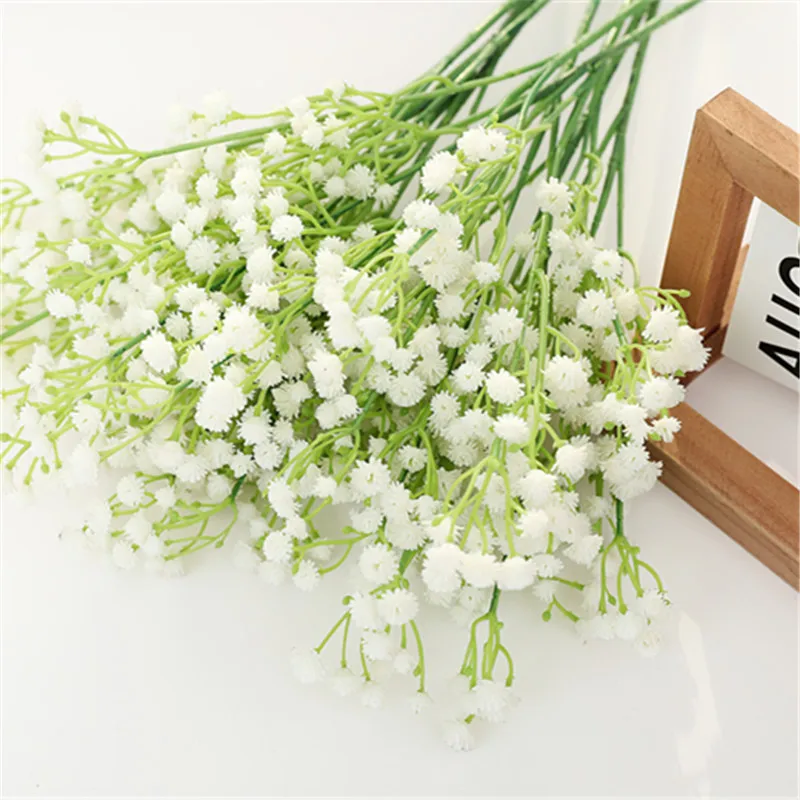 

1Pc Babys Breath Artificial Flowers Fake White Flowers Real Touch Gypsophila Floral in Bulk for Home Wedding Garden Party Decor