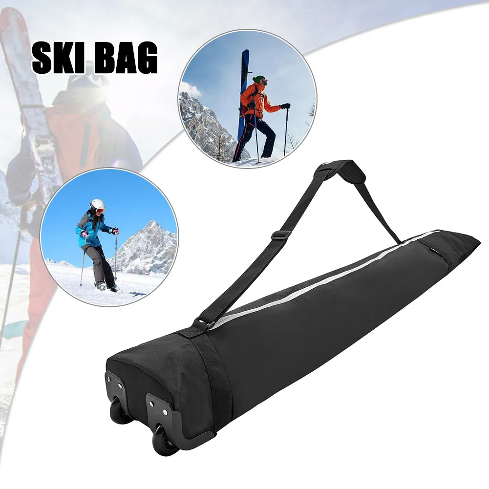 

Oxford Cloth Ski Equipment Storage Bag Adjustable with Wheel Longboard Carry Wear-Resistant Scratch Resistant for Outdoor Sports