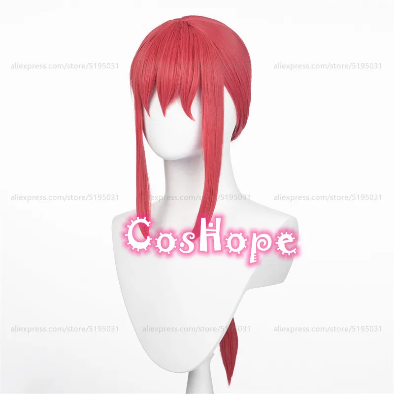Парик для косплея Makima предварительно оплетенный парик розово-красный косплей