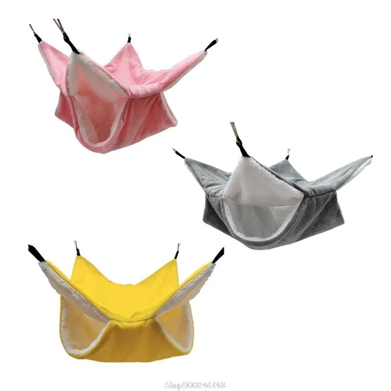 

Plush Hamster Hammock Squirrel Ferret Rabbit Pet Bed Double-layer Thicken Warm Sleeping Bag Nest Hanging Cage House wholesales