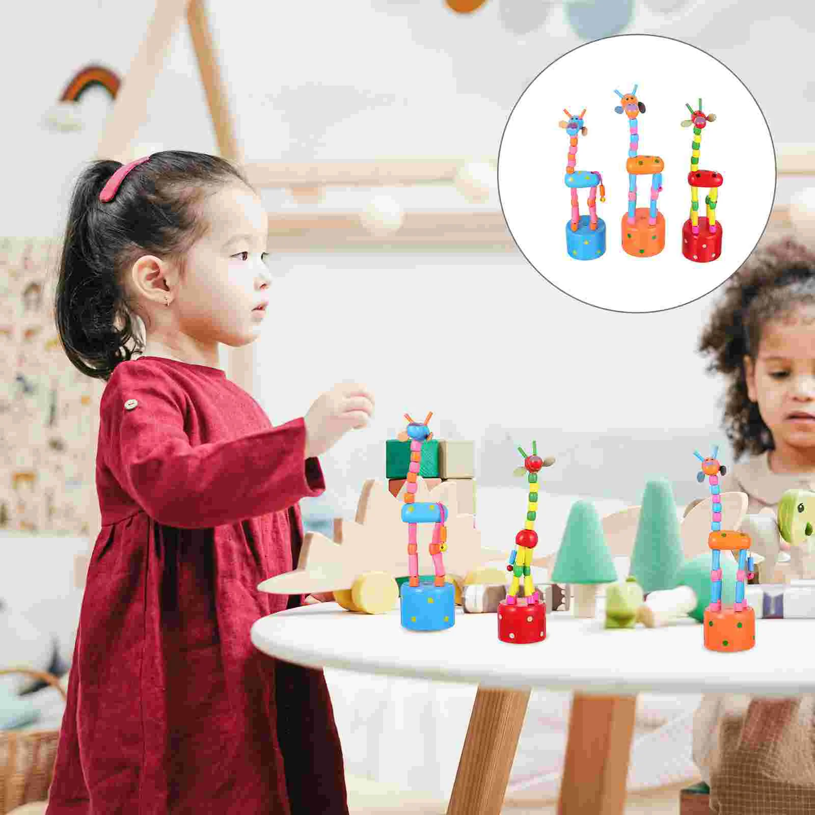 

Sculpture Party Decor Giraffe Shape Toys Lovely Dancing Kids Playthings Animal Swing