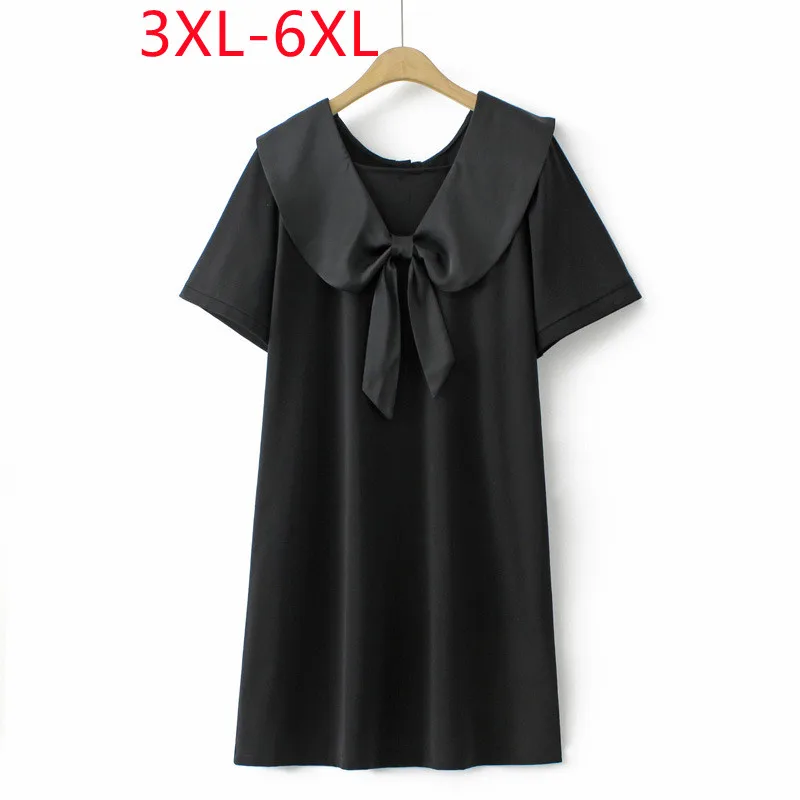 

2023 Новое женское летнее платье Woman с большими рукавами V воротник Black Little Платье 3XL 4XL 5XL 6XL