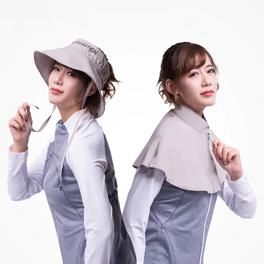 

US Stock OhSunny Empty Top Sun Hats with Shawl Cover 2 Pieces in 1 Hat Set Anti-UV UPF 50+ Sun Protection for Men Women Outdoors