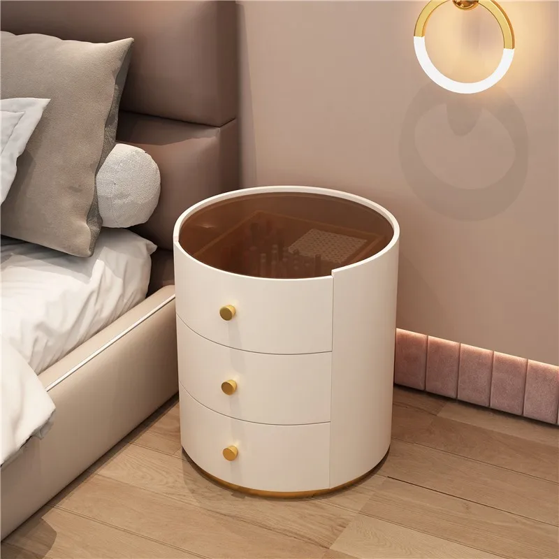 

Modern Solid Wood Storage Cabinet For The Bedroom Furniture Bedside Table Round Dressing Mesita De Noche Bedroom Furniture