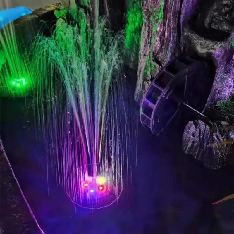 Цветной СВЕТОДИОДНЫЙ водяной фонтан на солнечной батарее с 6 насадками насос для