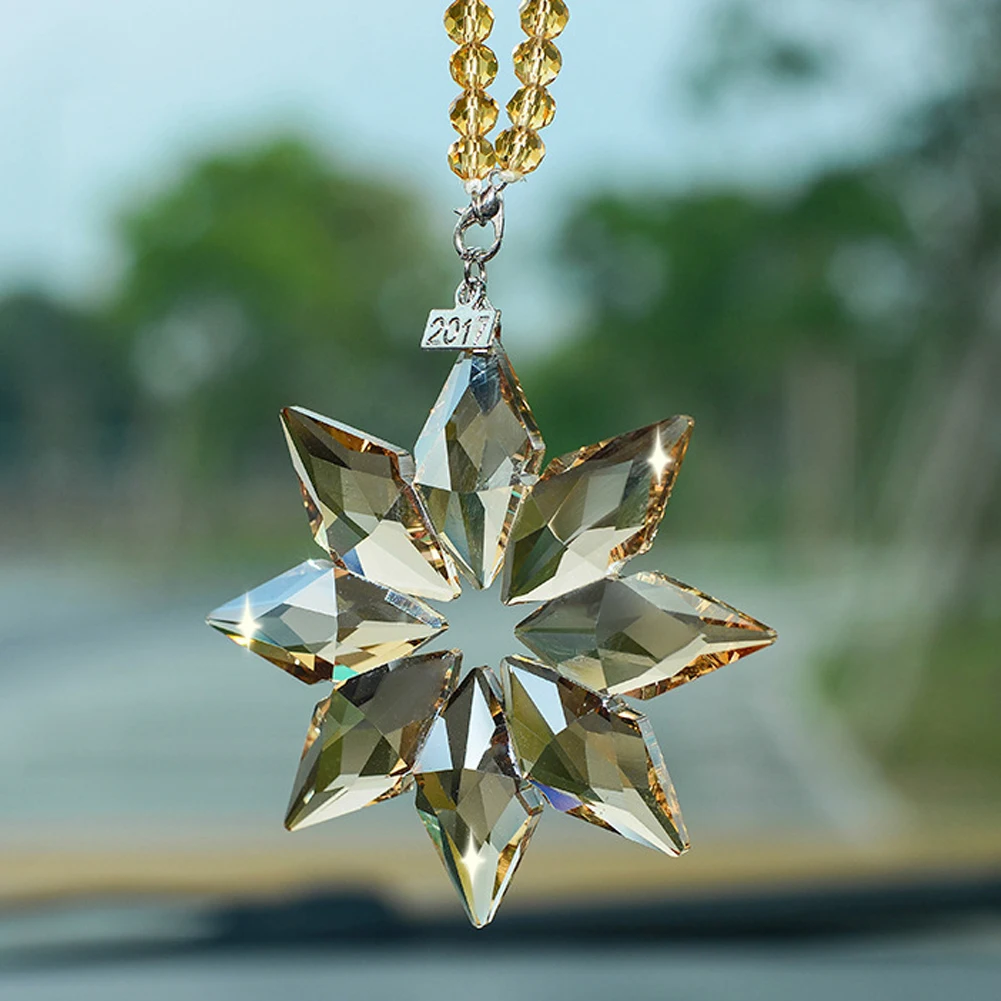 Автомобильная подвеска прозрачная Хрустальная декорация в виде снежинок