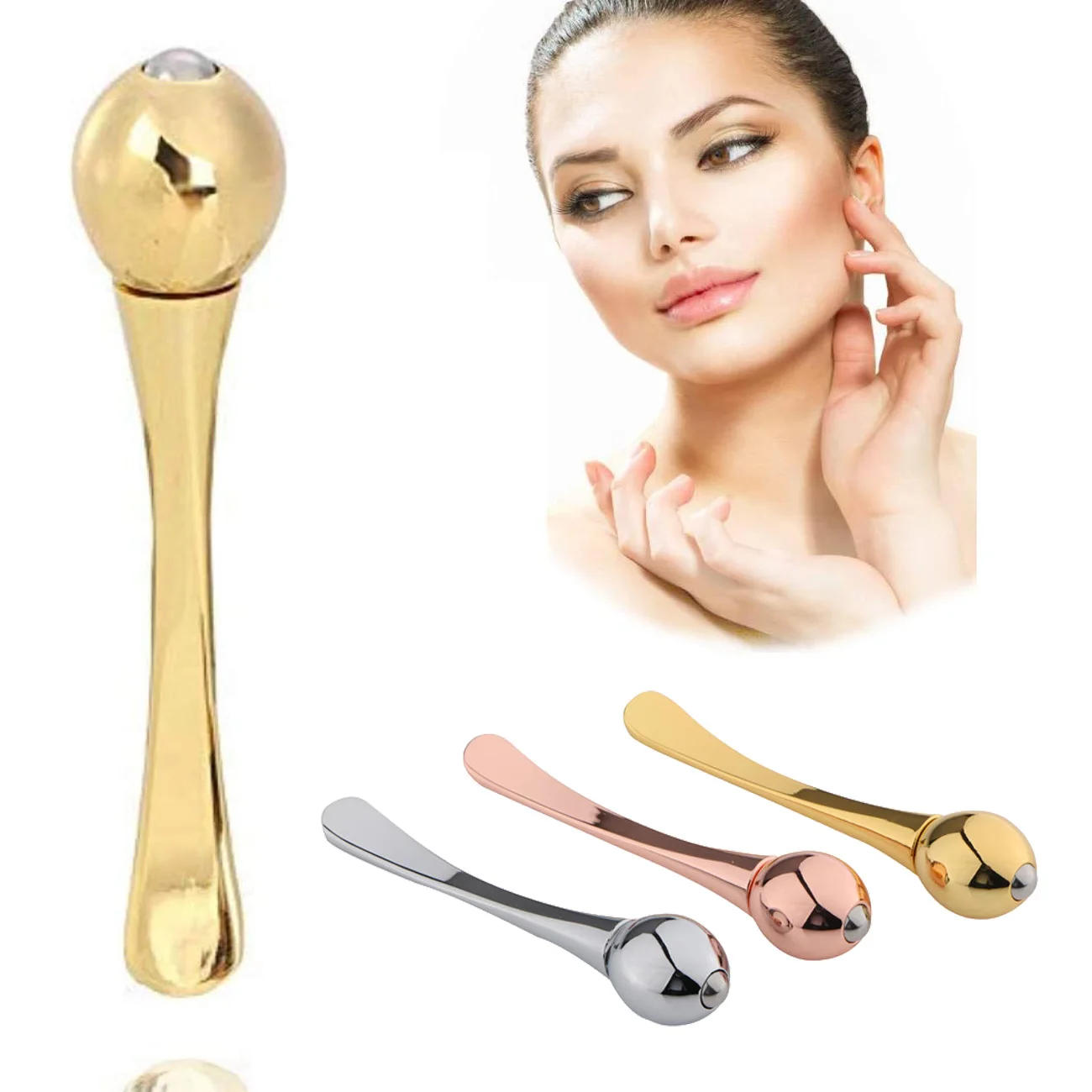 

Mini Eye Massage Stick Anti Eye Pouch Dark Circles Massager Device T-shape Face Lifting Massage Facials Thin Face Magic Stick