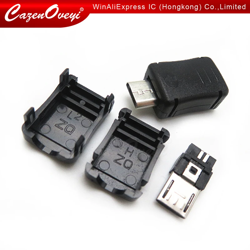 

20 шт./лот, MICRO USB 5-контактный T-образный порт, Штекерный разъем, коннектор с пластиковой крышкой для «сделай сам», адаптер PCB SDA, кабельная строка
