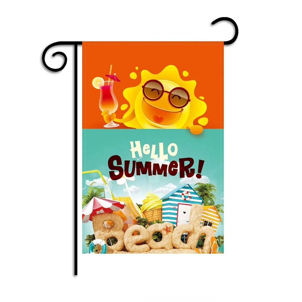 Летний Садовый флаг для мороженого 12x18 вертикальный двусторонний рисунок Hello Summer