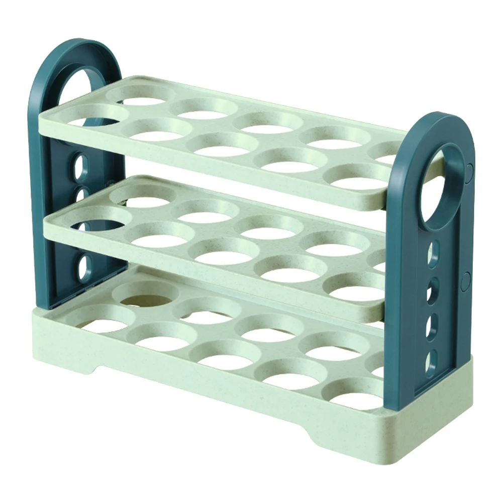 

New Refrigerator Egg Storage Box Rotating Fridge Egg Holder Case Space-Saving Egg Organizer Container Green
