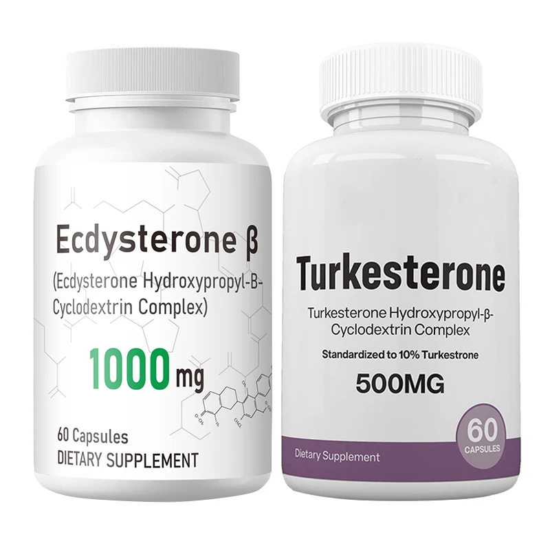 

2 Bottle 120 Pills Ecdysterone Capsule+Turkesterone Capsules Increased Muscle Mass Burn Fat Maintain Energy Levels