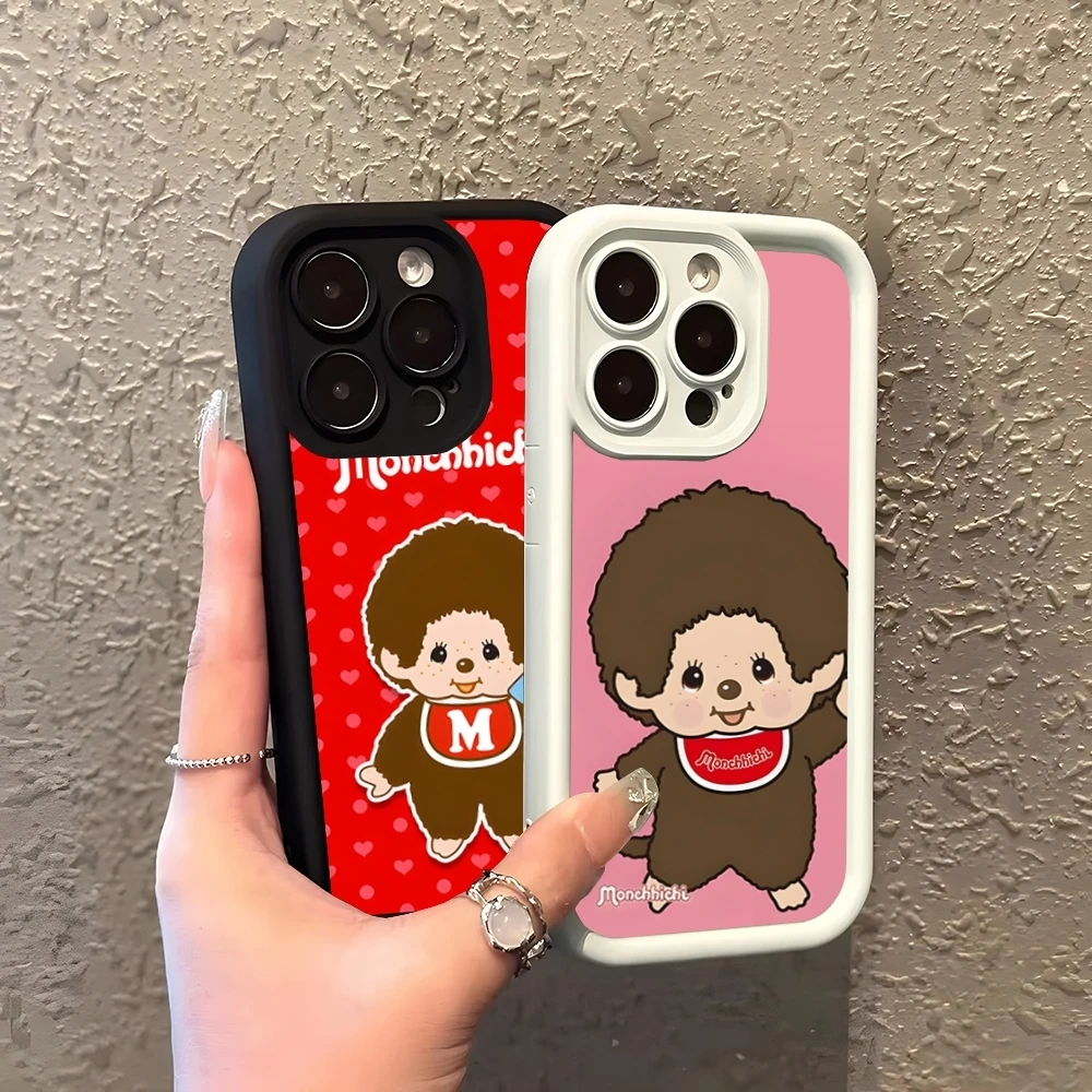 Чехол для телефона Cartoon M-Monchhichis IPhone 16 Pro Max 15 14 Plus 13 12 11 XR XS X 7 8 мягкая задняя крышка