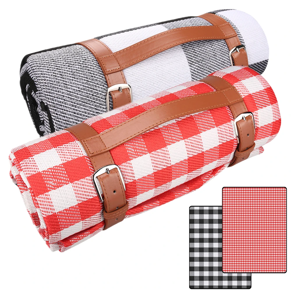 

Thicken Leather Plaid Picnic Carpet Foldable Mat Waterproof Moisture-Proof Outdoor Camping Hiking Beach Picnic Home Textile Rug
