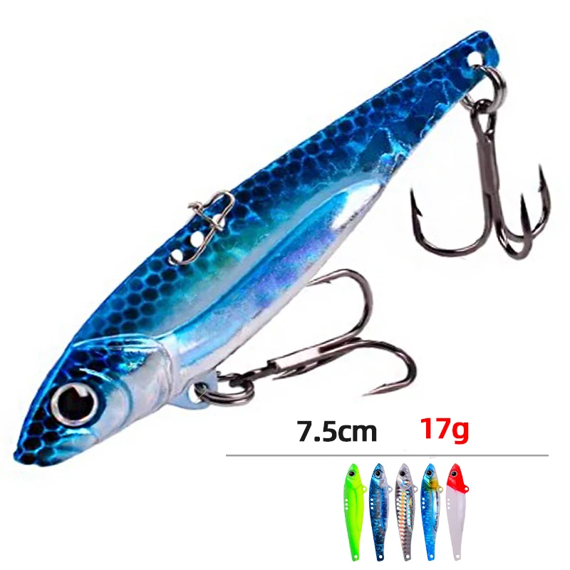

Metal Vib Fishing Lure Weights7-17g Long Shot Slots Hook Metal Jig Articulos De Pesca Isca Artificial Bass Bait Deep Sea Fishing