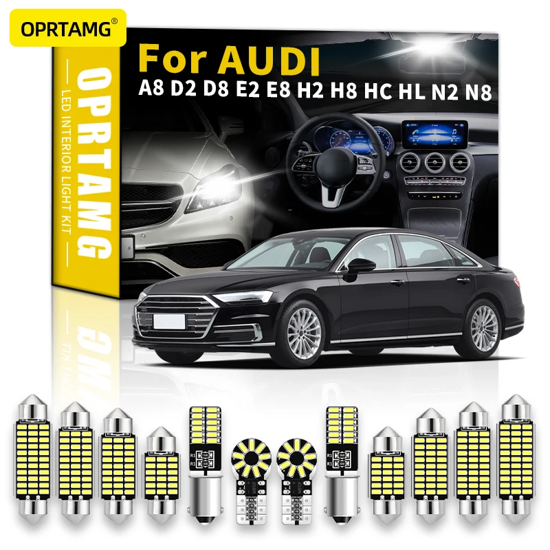 

OPRTAMG Canbus для AUDI A8 D2 D8 E2 E8 H2 H8 HC HL N2 N8 1999 2000 2001 2002 Светодиодная лампа для освещения салона автомобиля лампа номерного знака