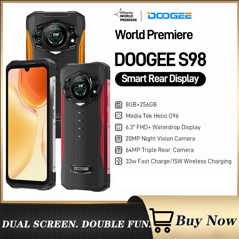 Фото DOGEE S98 6.3 дюйм FHD после дисплея мини - смартфон Хелио G96 8 ядр + 256GB 64MP 33W 6000mAh |