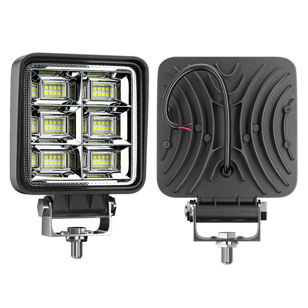 

Useful LED Work Light Car 106*106*28mm 144W 48LED 6500K 9V-80V Aluminum
