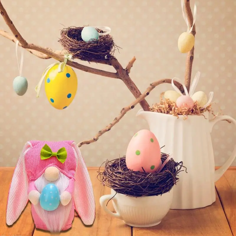 

Easter Bunny Gnome Spring Easter Decorations Gnome Plush Bunny With Egg Scandinavian Tomte Elf Figurine Gnome Faceless Doll