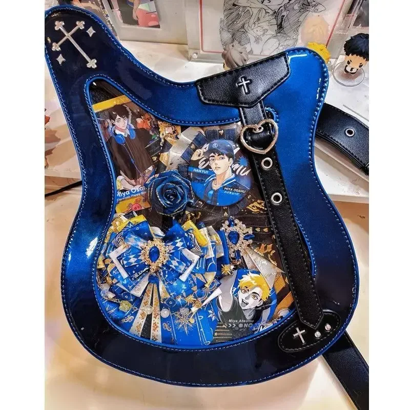 

Y2K Korean Gothic Japanese Ita Pain Clear Guitar Bag Punk Aesthetic Vintage Anime Purse Shoulder Crossbody Large Tote Bags Women