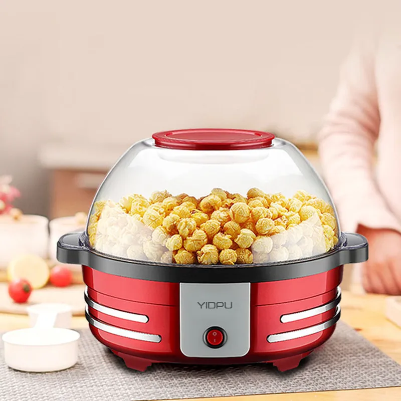 Automatic Popcorn Machine Household Small Electric Popcorn Maker Children Can Put Sugar DIY Popcorn Food Grade Non-stick Pan