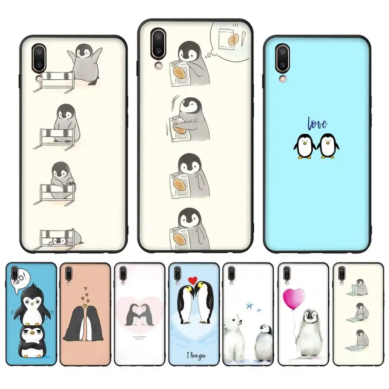 

Cute Lovely Penguin Phone Case for Vivo Y91C Y11 17 19 17 67 81 Oppo A9 2020 Realme c3