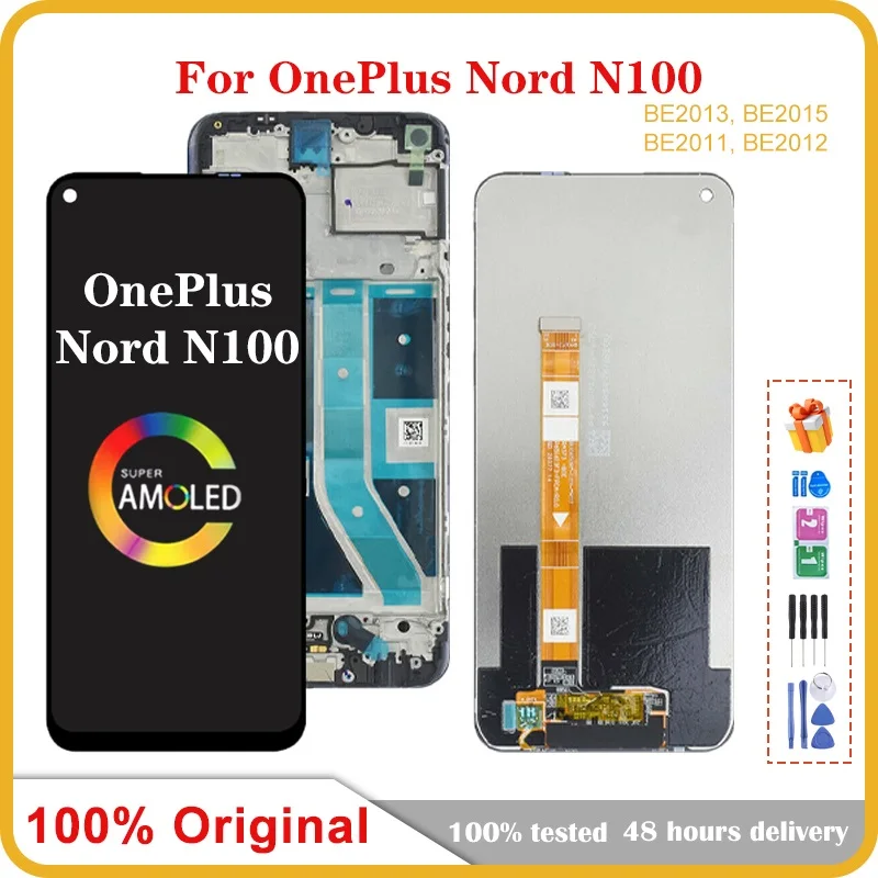 Оригинальный ЖК-дисплей 6,52 дюйма для OnePlus Nord N100, BE2013, BE2015, BE2011, BE2012, фотодисплей для 1 + Nord N100 LCD