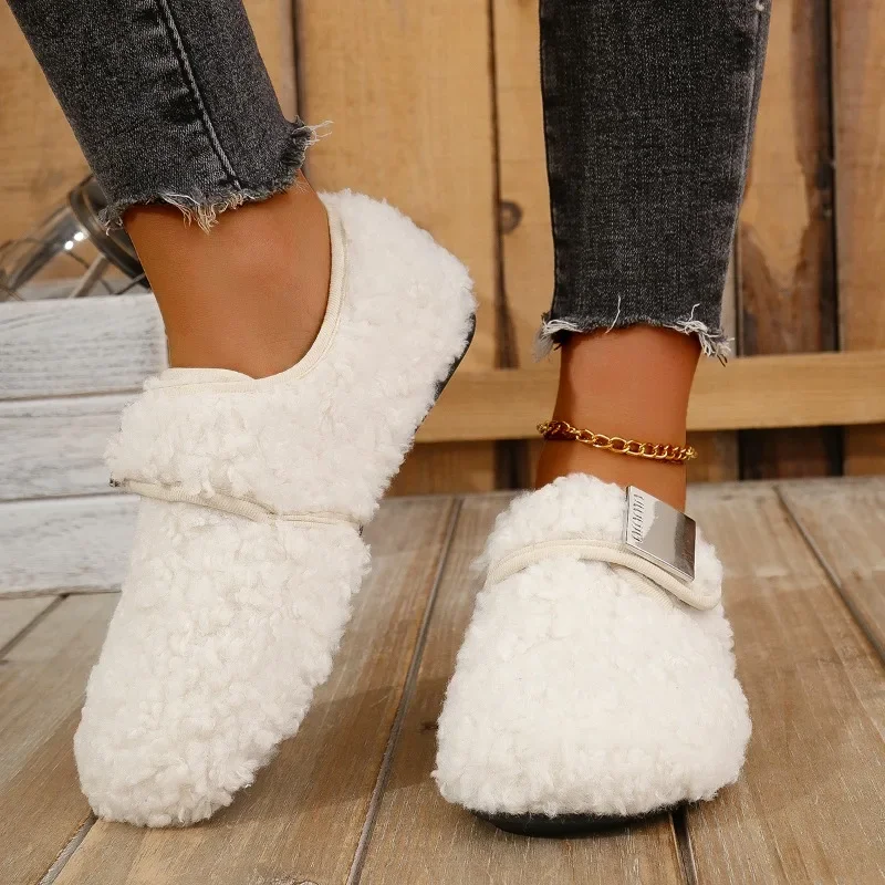 Лидер продаж 2024 женская обувь на плоской подошве теплая повседневная с