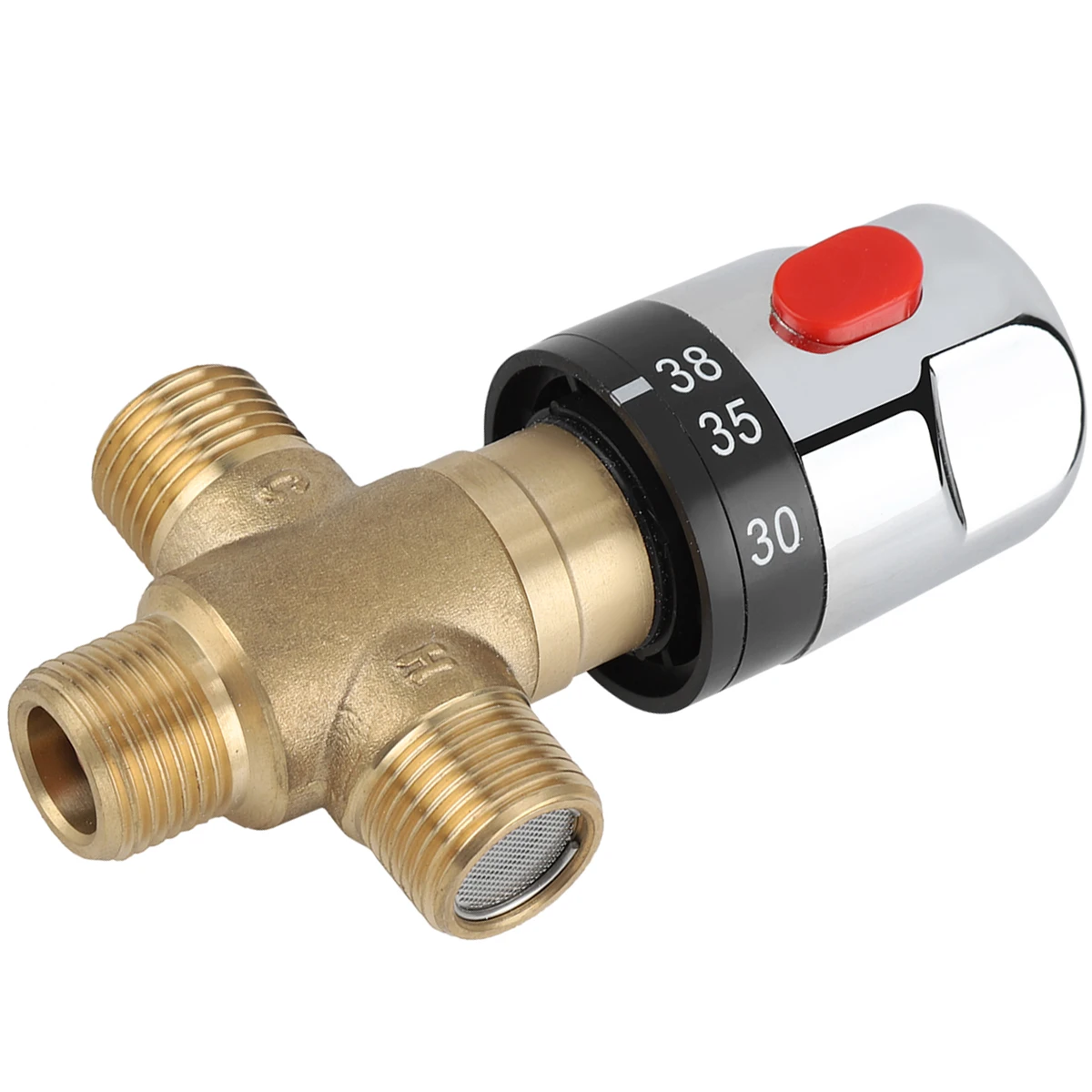 Латунный термостатический смесительный клапан для регулирования температуры воды в раковине.