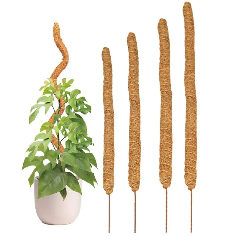 

4 Sizes Coco Coir Moss Pole Climbing Stakes Plant Support Extension For Monstera Plant Potted Plants Support Train Indoor Plants